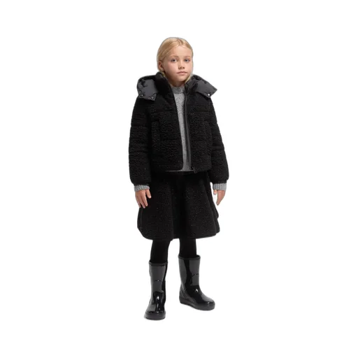 Zambaga Metallic Teddy Hooded Down Jacket