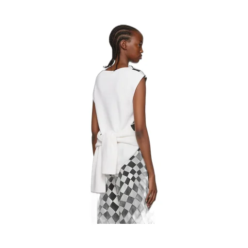Logo-Spliced Sleeveless Knit Pullover