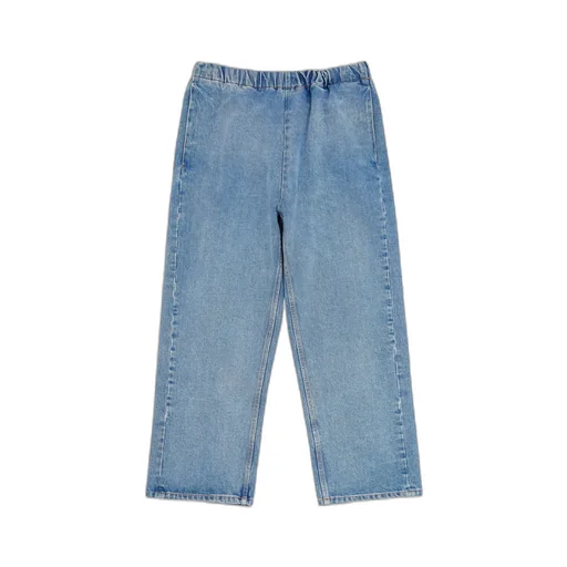 Cropped Blue Denim Trousers