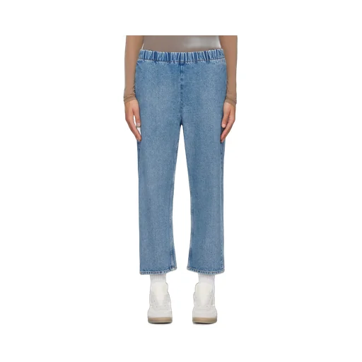 Cropped Blue Denim Trousers
