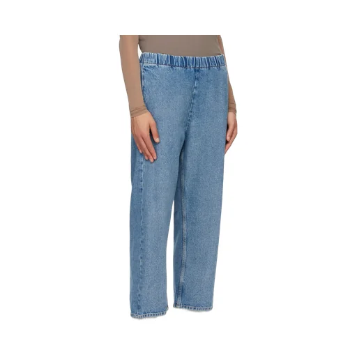 Cropped Blue Denim Trousers