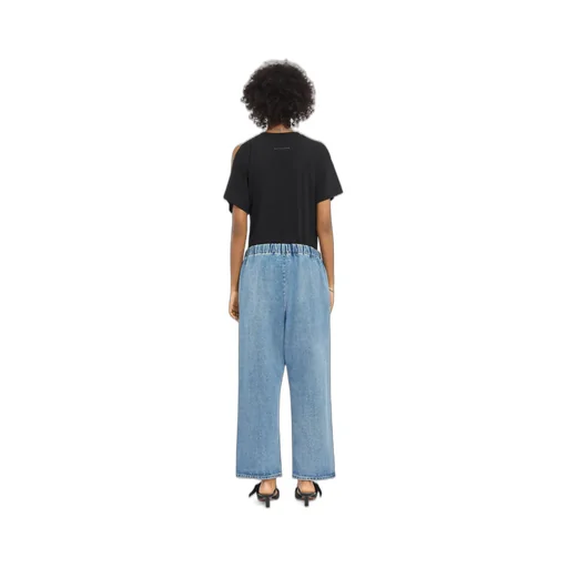 Cropped Blue Denim Trousers