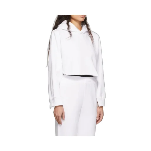 Cut-Out Sleeve Cropped Hoodie