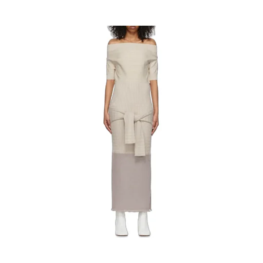 Spliced Off-The-Shoulder Dress