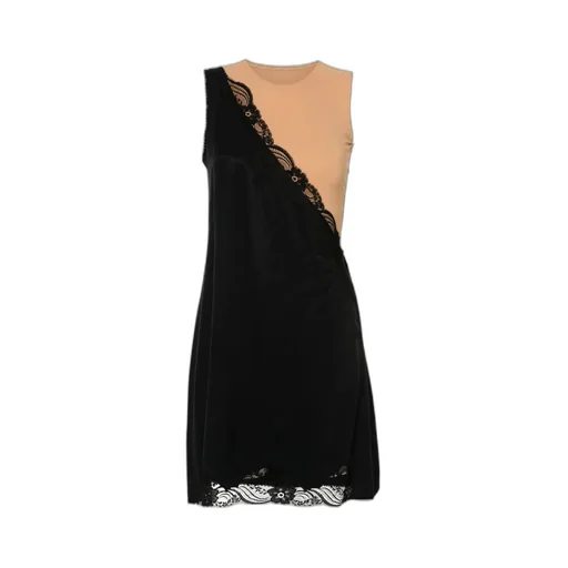 One Shoulder Lace Trim Dress