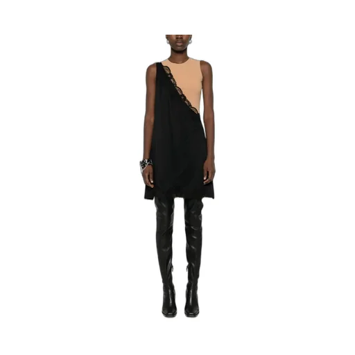 One Shoulder Lace Trim Dress