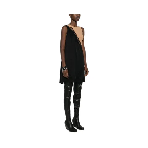 One Shoulder Lace Trim Dress