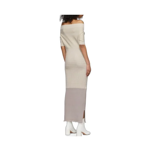 Spliced Off-The-Shoulder Dress