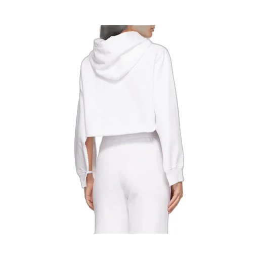 Cut-Out Sleeve Cropped Hoodie
