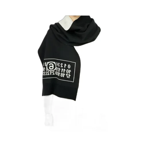 Logo-Intarsia Knitted Scarf