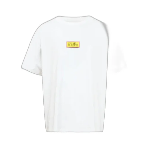 Numbers Motif-Patch Crewneck T-Shirt
