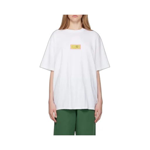 Numbers Motif-Patch Crewneck T-Shirt