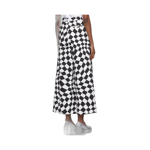 Flared Geometric-Print Trousers