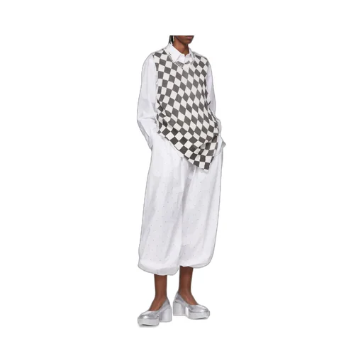 Checkerboard-Print Knitted Top