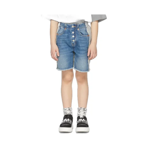 Two-Tone Denim Shorts