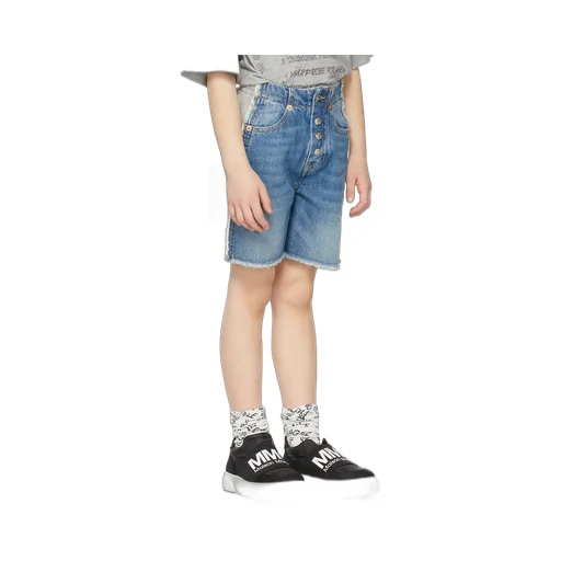 Two-Tone Denim Shorts