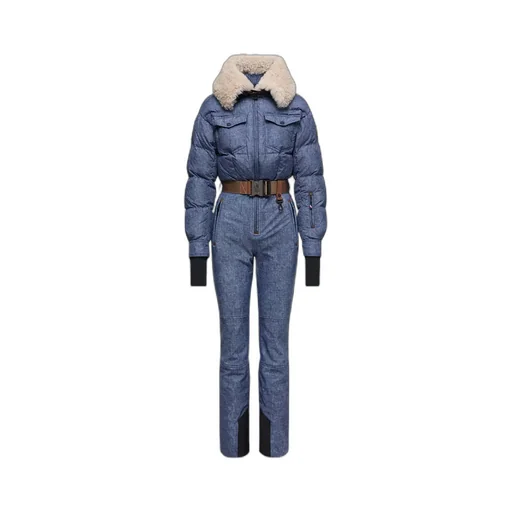 Shearling-Trimmed Down Ski Jumpsuit