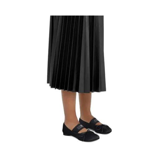 Atomic Bow-Detailed Satin Ballerina Shoes