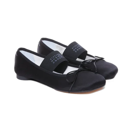 Atomic Bow-Detailed Satin Ballerina Shoes