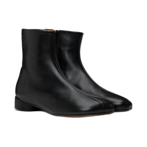 Logo Embroidered Block Heel Ankle Boots