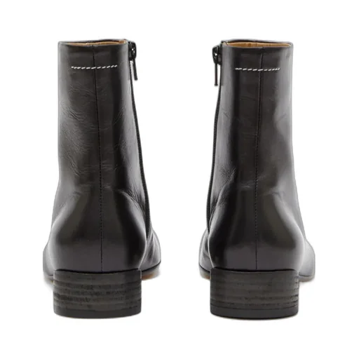 Logo Embroidered Block Heel Ankle Boots