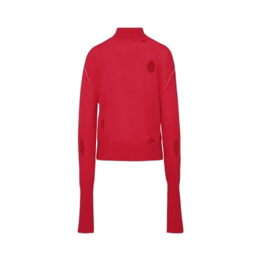 Distressed Turtleneck Knitted Sweater