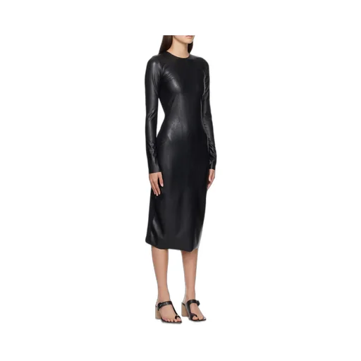 Faux Leather Midi Dress