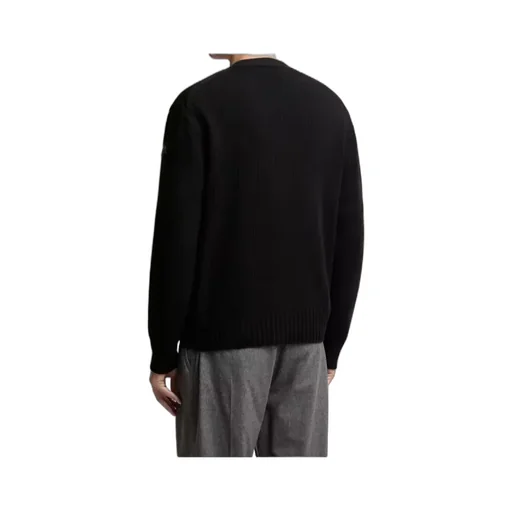 Logo Patch V-Neck Knitted Cardigan