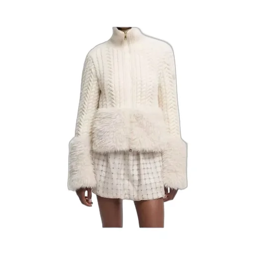 Zip-Up High Neck Cardigan