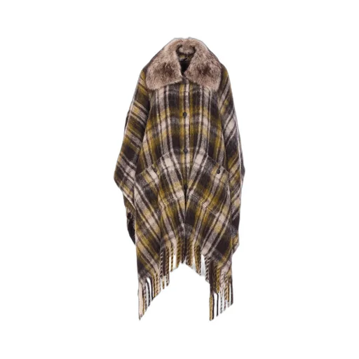 Checked Fringed Edge Cape