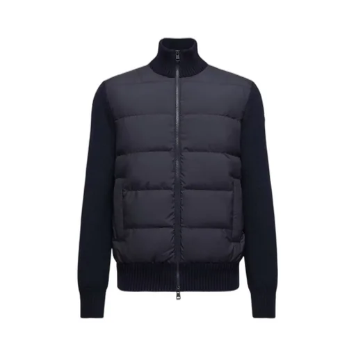 Logo Patch Panelled Padded Cardigan