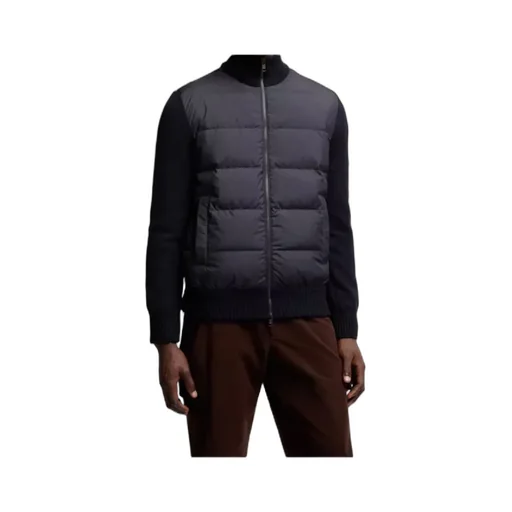 Logo Patch Panelled Padded Cardigan