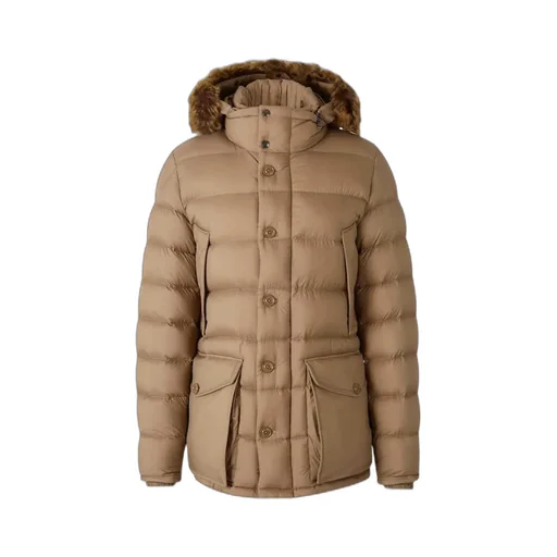 Clunye Hooded Mid-Length Down Jacket
