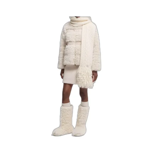 Tricot Fringed Knit Scarf