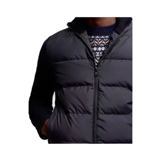 Logo Patch Panelled Padded Cardigan