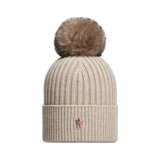 Pom Pom Logo Embroidered Beanie