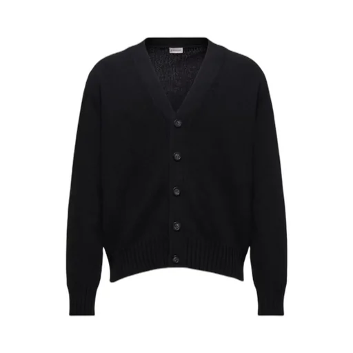 Logo Patch V-Neck Knitted Cardigan