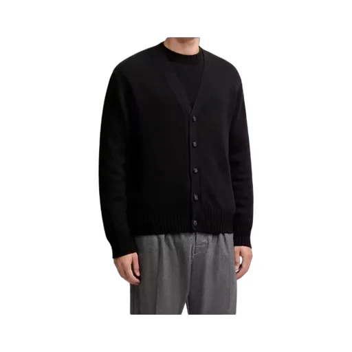 Logo Patch V-Neck Knitted Cardigan