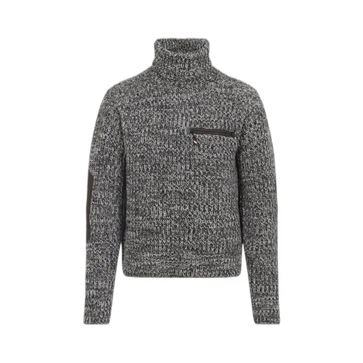 Roll-Neck Elbow-Patches Sweater