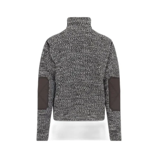 Roll-Neck Elbow-Patches Sweater