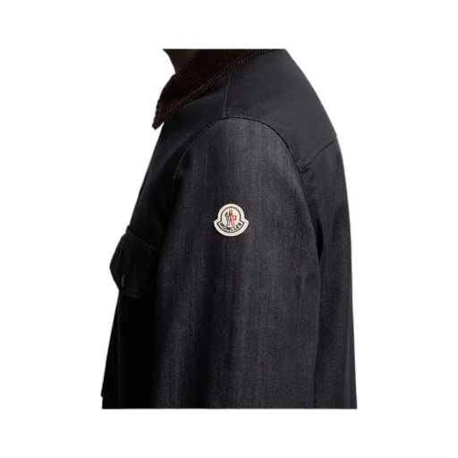 Denim Corduroy-Trimmed Shirt Jacket