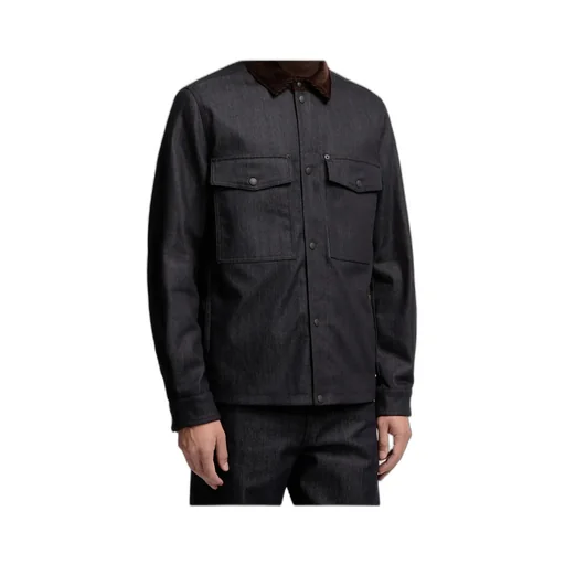 Denim Corduroy-Trimmed Shirt Jacket