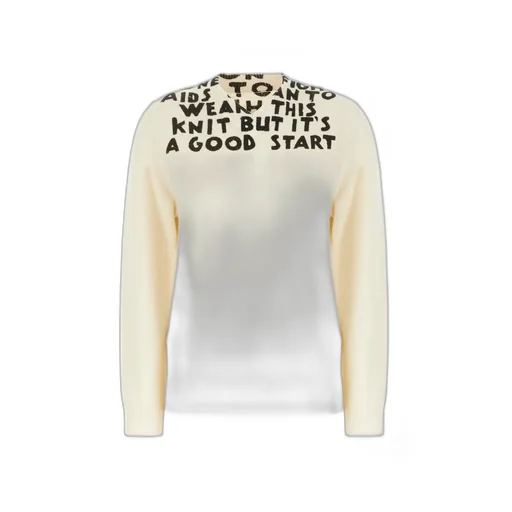Lettering-Print Wool Sweater