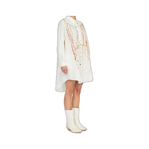 Embellished Oversized Shirt Dress