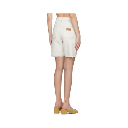 Numbers-Motif Denim Shorts
