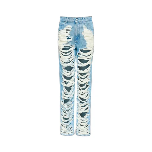 Ripped Straight Leg Jeans