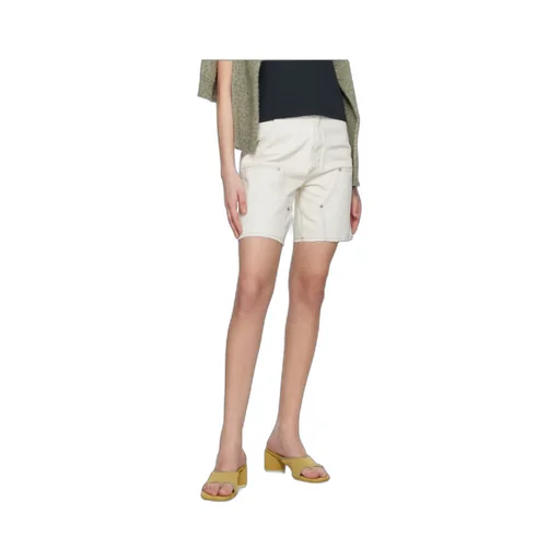 Numbers-Motif Denim Shorts