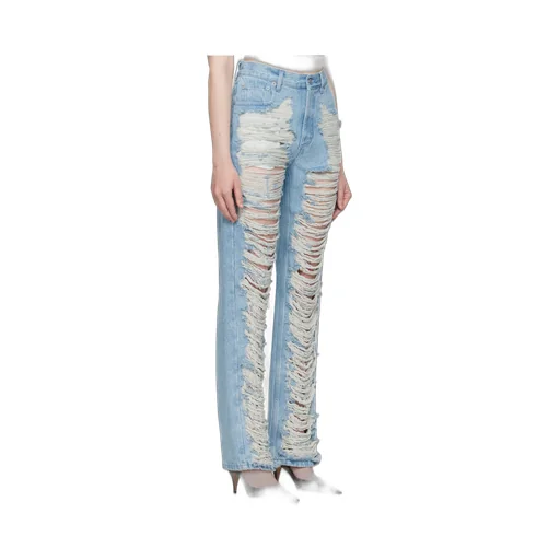 Ripped Straight Leg Jeans