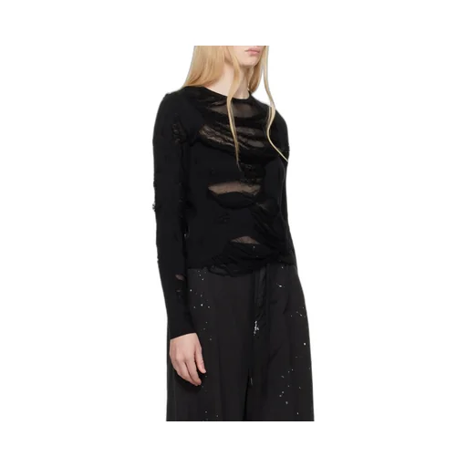 Ripped-Effect Knitted Jumper