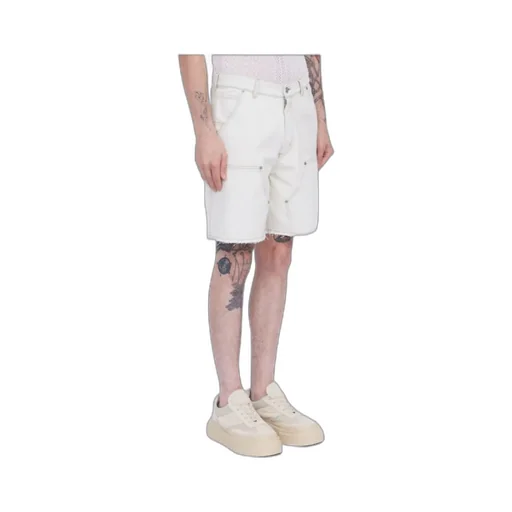 Numbers-Motif Denim Shorts
